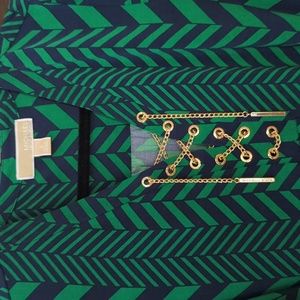 Michael Kors Navy/Green Chain Dress